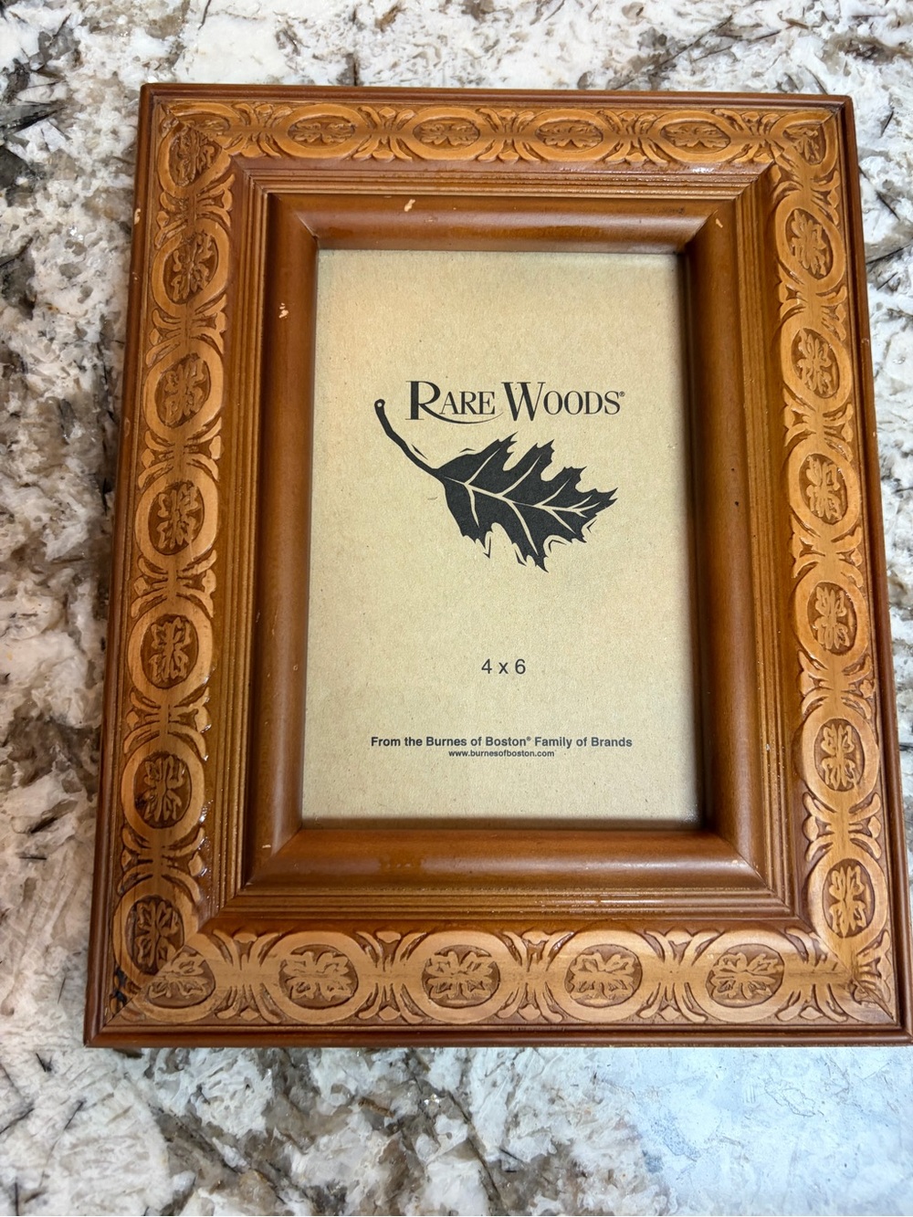 Rare Woods Carved Wooden Picture Frame — 4x6 eclectic grandpa